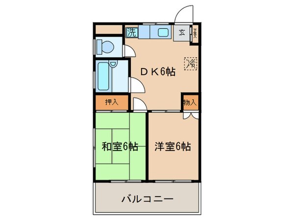 田辺マンションの物件間取画像